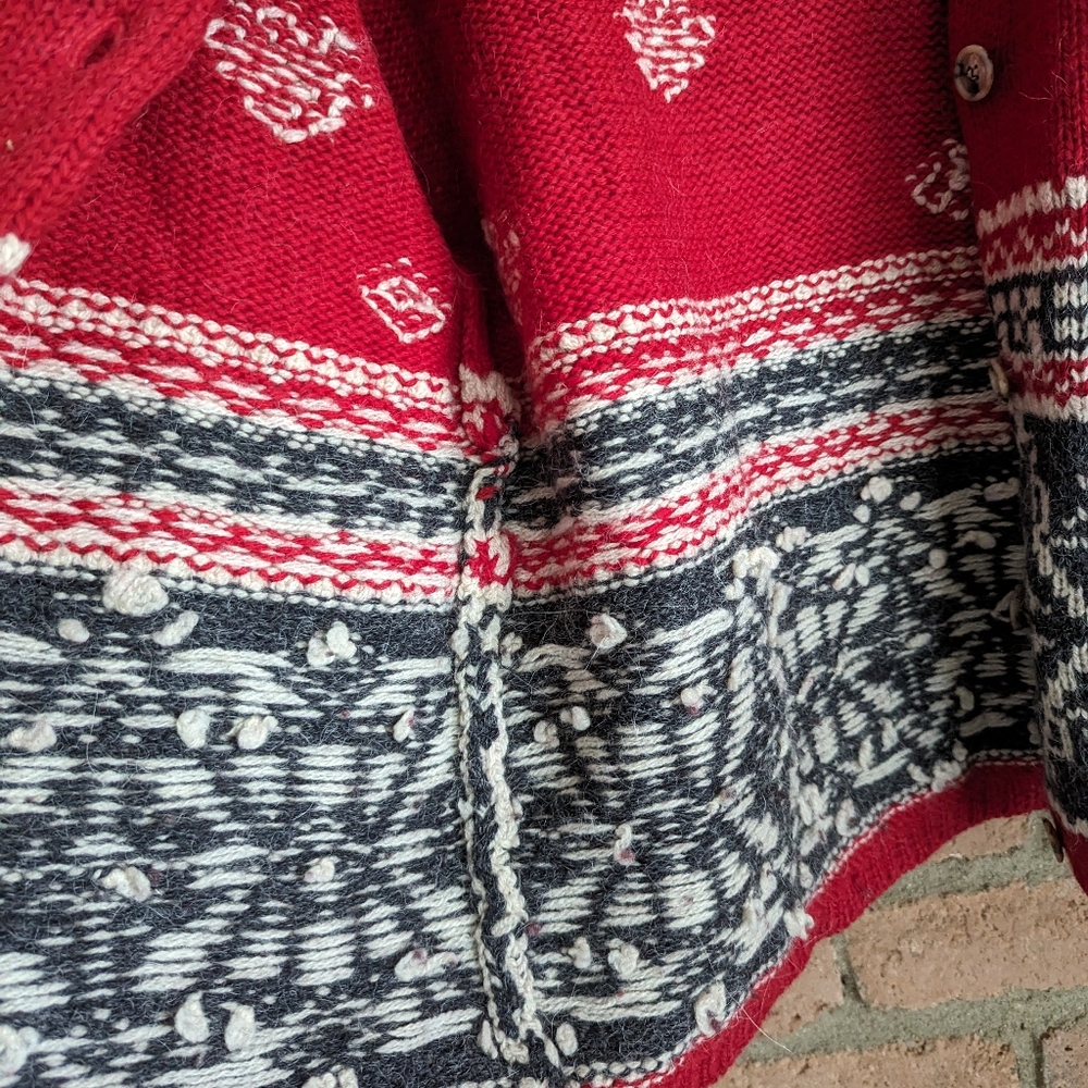 Vintage Y2K Eddie Bauer Fair Isle Wool Alpaca Cardigan Sweater - Picture 5 of 9